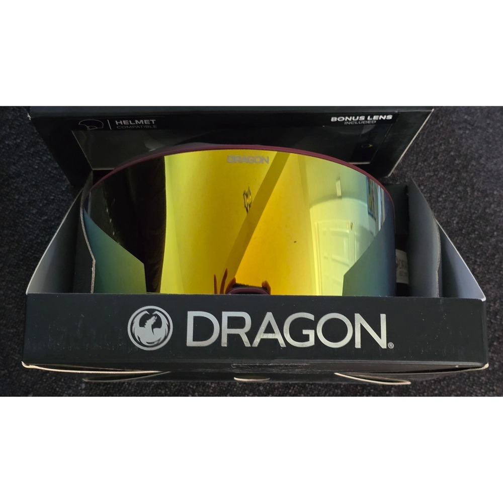 Dragon PXV2 Snow Goggles LumaLens‎ Gold Mirror Bonus Lens Swiftlock Technology
